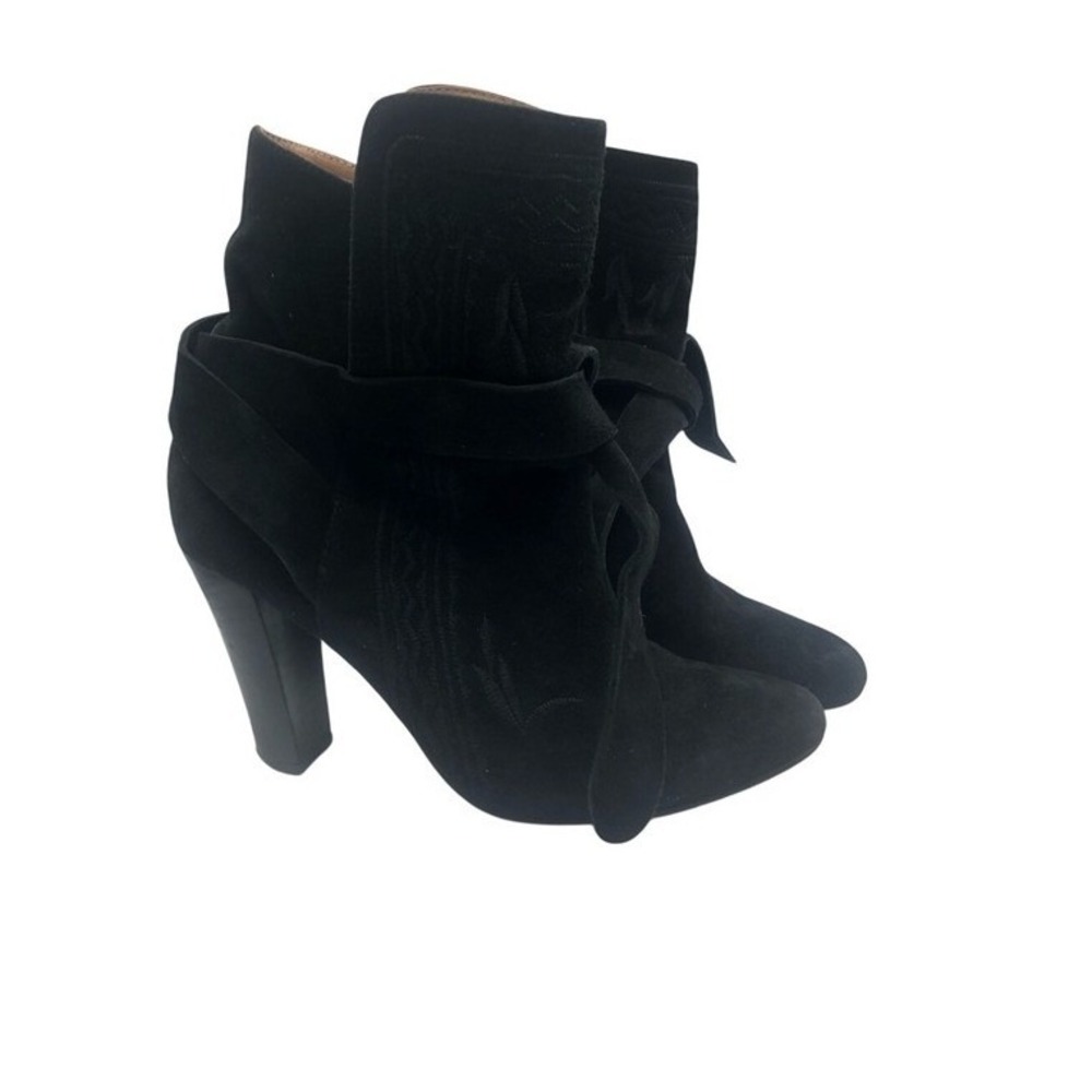 Ulla Johnson Women's black Aggie embroidered suede boots Size 7